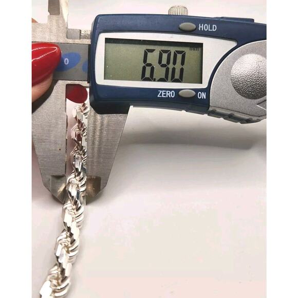 925 Sterling Silver Rope Chain Necklace 22" - Picture 5 of 5